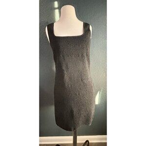 Anna October Jeanne Black Minidress Sz L Shirred And Scalloped